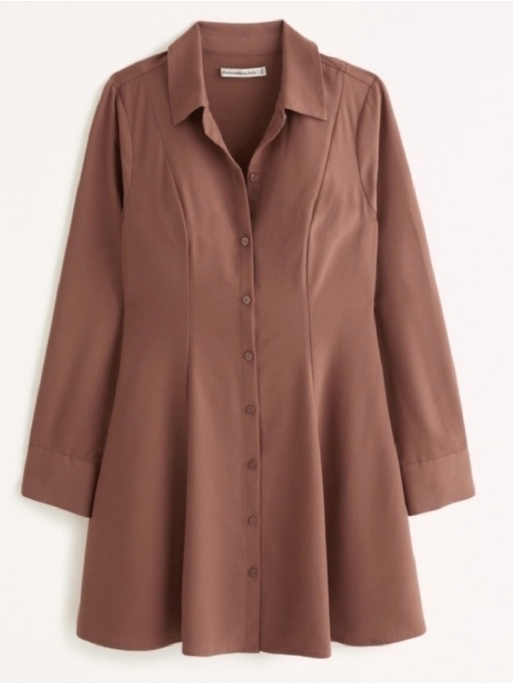 Abercrombie & Fitch Brown Button-Front Mini Dress